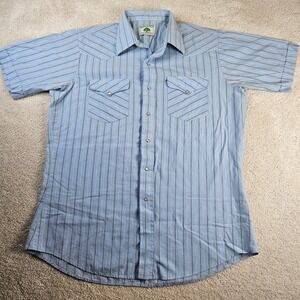 VTG Men's Mesquite Western Wear Striped Short Sleeve Cowboy Shirt, Western Style
